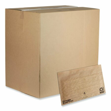 PREGIS EverTec Curbside Recyclable Padded Mailer, #4, Kraft Paper, Self-Adhesive, 14x9, Brown, 150PK 4273